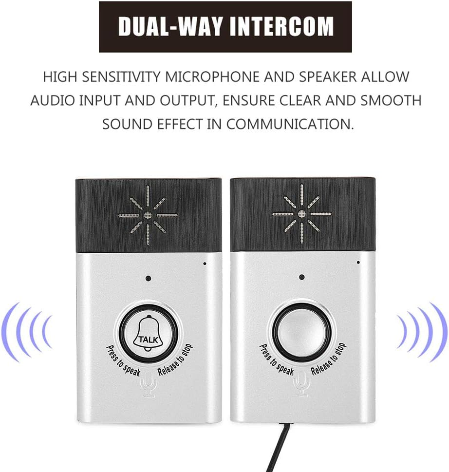 Liukouu 2.4Ghz Mini Portable Dual Way Voice Intercom Wireless Doorbell Intercom System with Doorbell image number 4