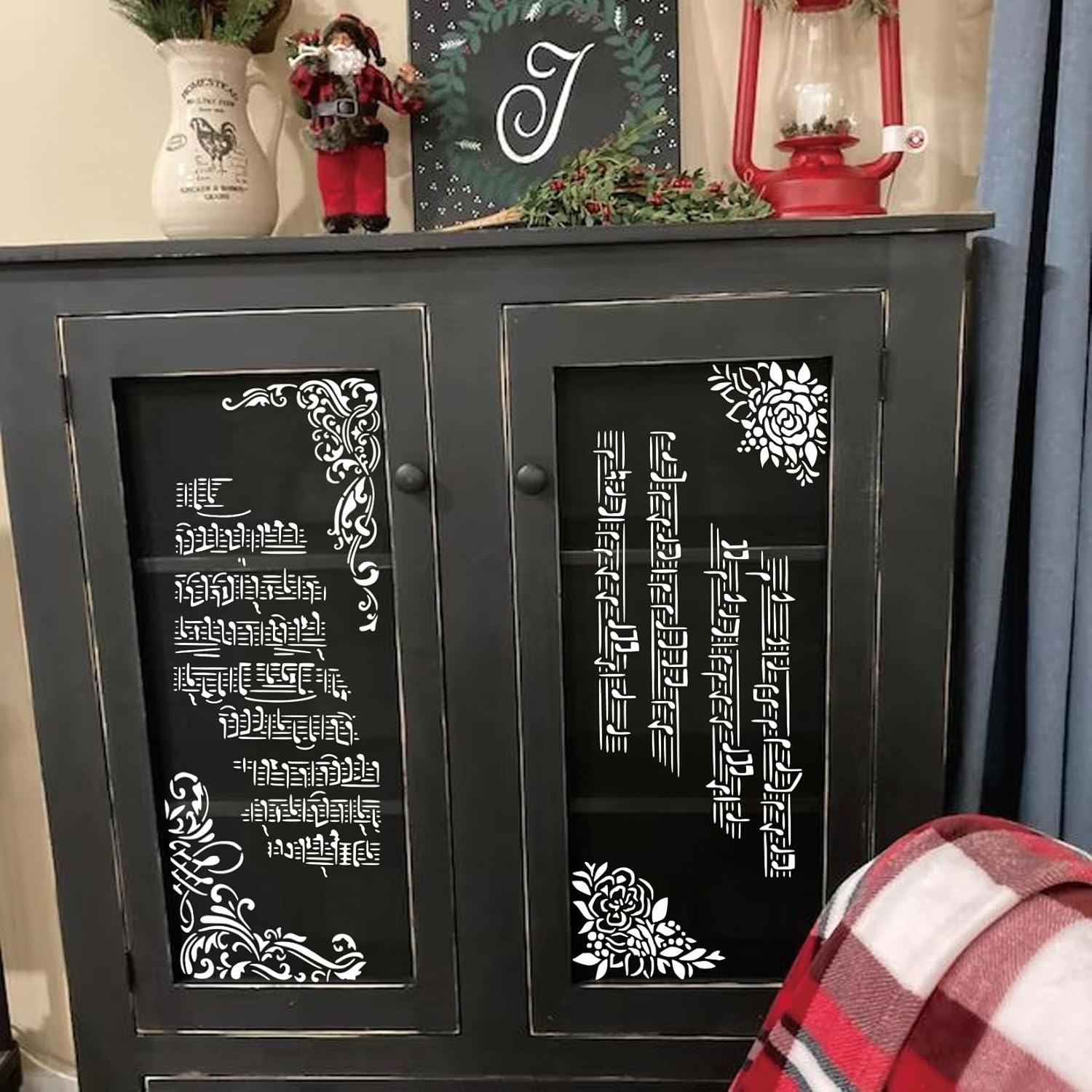 8 Pieces Stencils for Crafts Reusable Branches Musical Notes Stencil Floral Texture Background Layering Drawing Templates Stencils for Painting on Wood Furniture Paper (8 Branches) image number 6