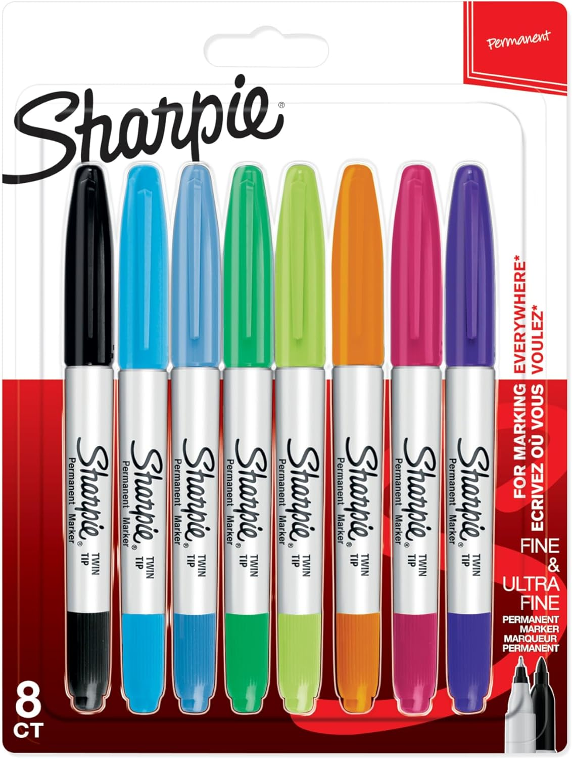 Sharpie 2065409 Twin Tip Permanent Marker (Pack of 8)