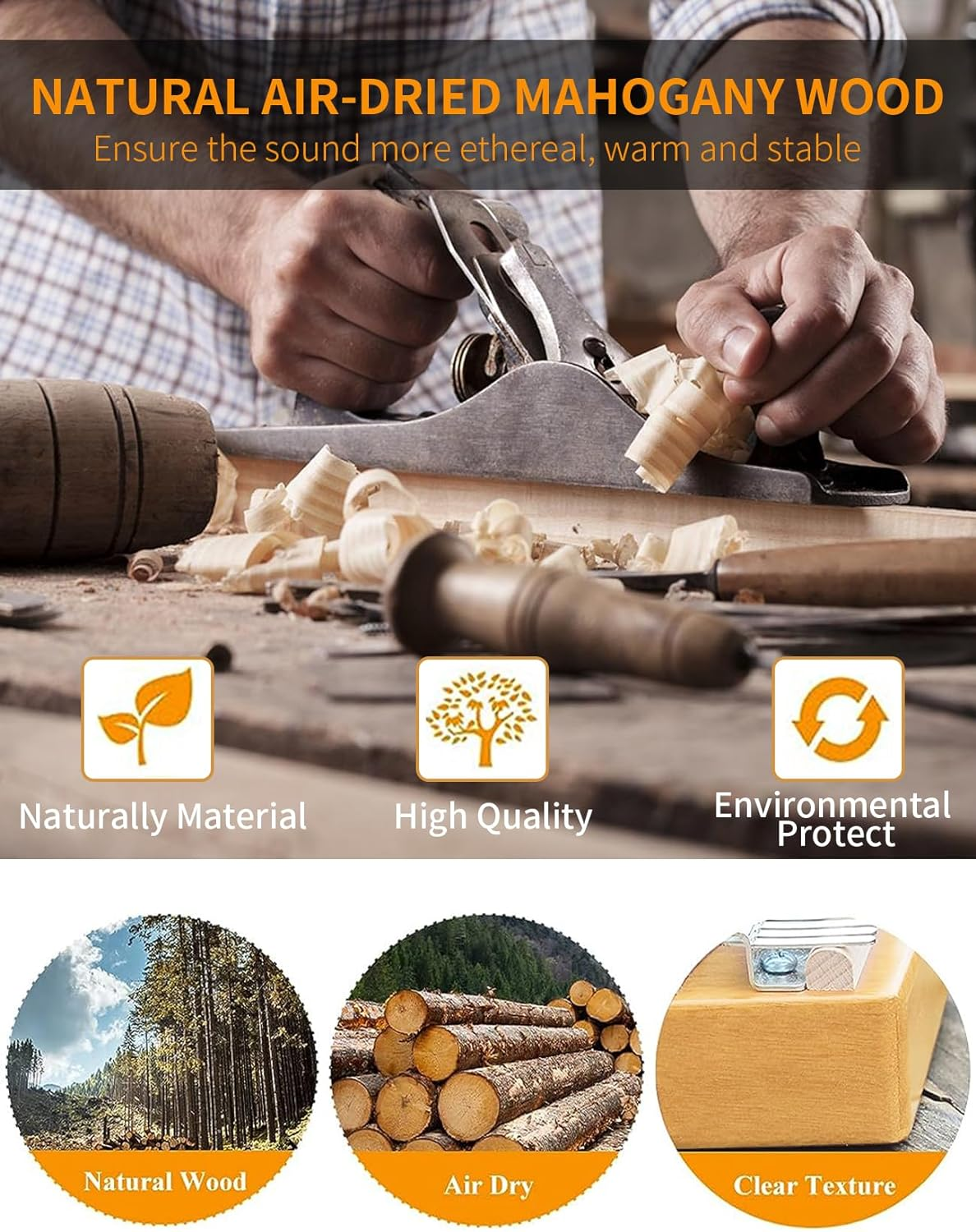 17 Key Kalimba Thumb Piano - Wood Finger Piano with Mahogany Body, Portable Mbira for Kids, Adults, Beginners, Professionals (01) image number 5