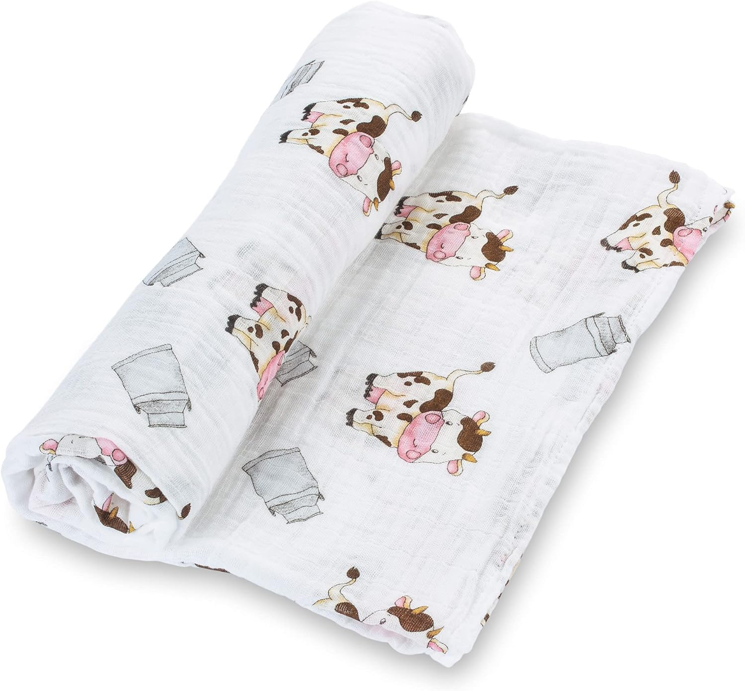 Lollybanks Baby Blankets 3 Pack, 100% Organic Cotton Neutral Muslin Swaddle Blankets for Boys and Girls, Soft and Breathable 120 X 120 Cm Newborn Receiving Blanket, Registry (Pig, Cow and Barn Farm) image number 5