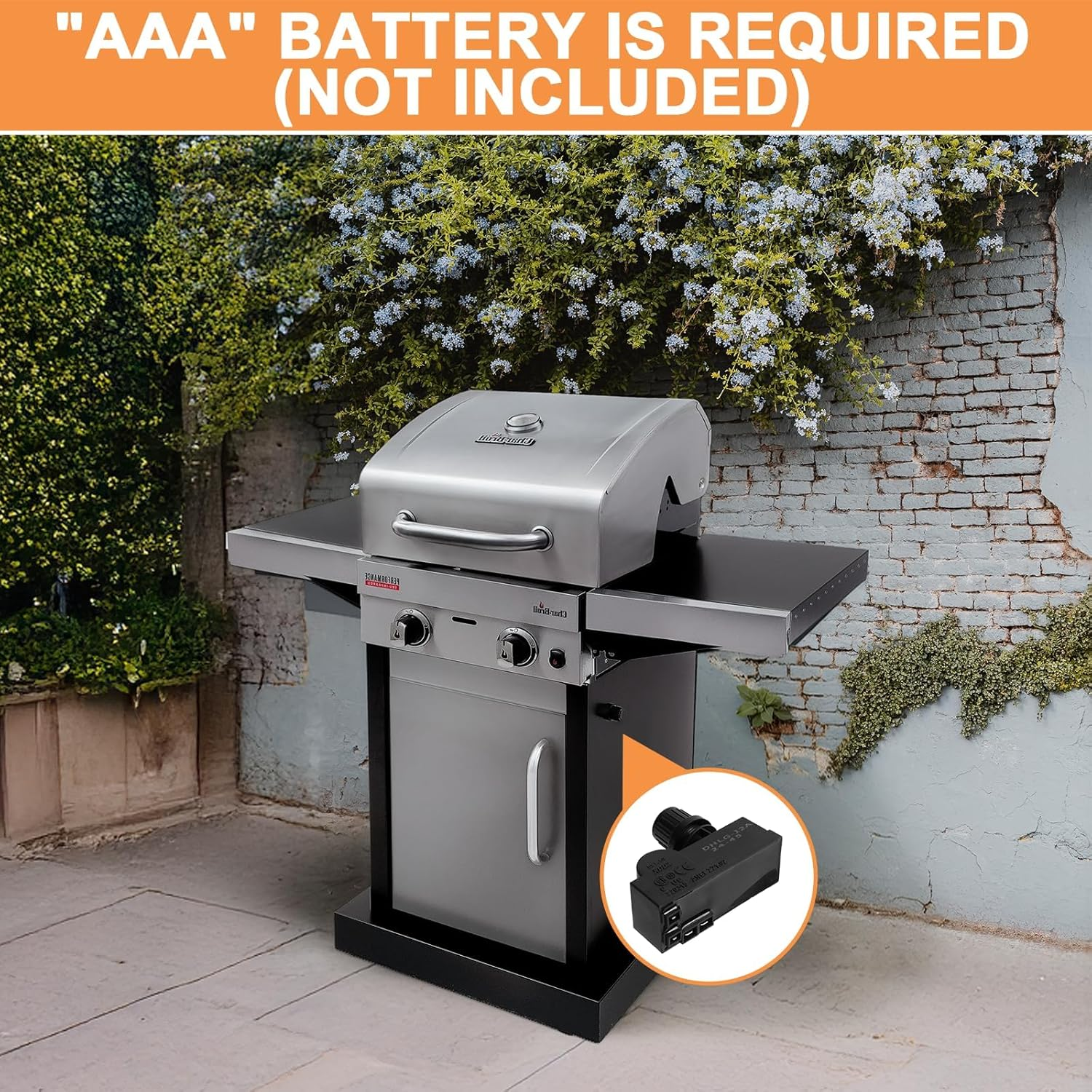 DHLG-12 Grill Igniter Kit G511-0055-W1 for Charbroil Ignitor Replacement, G350-0017-W1 2 Outlet BBQ Electronic Ignition Module with Wires and 2 Igniter Buttons for Charbroil Surefire Ignition Systems image number 2