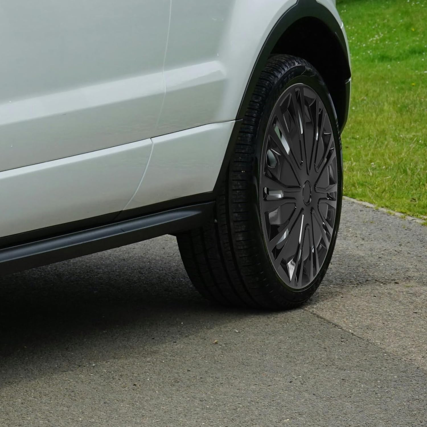 JECOMPRIS 14 Inch Hubcap Wheel Cover Universal Replacement Hub Cap Automotive Wheel Hub Cap Decorative Car Accessories Black - Red image number 4