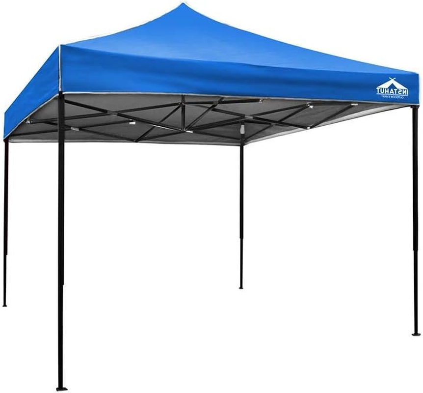 Instahut Gazebo 3X3, Pop up Camping Tent Marquee Folding White Gazebos Garden Outdoor Wedding Party Canopy Patio, Water Resistant and UV PU Coating