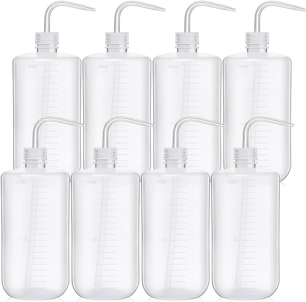8 Pieces Plastic Squeeze Bottles, Squeeze Tip Watering Bottles with Graduated Labels, Suitable for Chemical Industry, Laboratory, Watering Flowers, Rinsing Plant Leaves and Various Details Use image number 1