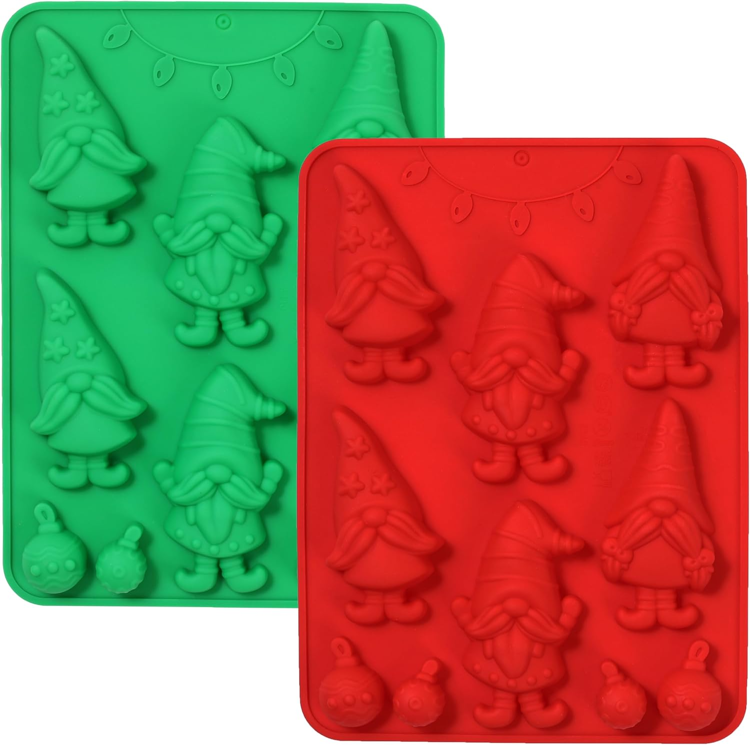 3D Christmas Silicone Molds, Large Size Xmas Baking Mold with Scraper for Cakes, Handmade Soap, Chocolate, Jello, Candy and Candles