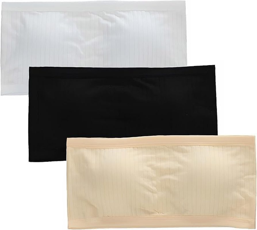 3Pack Girls Strapless Bandeau Bra，Seamless Girls Training Bras for Teens，Sports Tube Top Bra image number 3