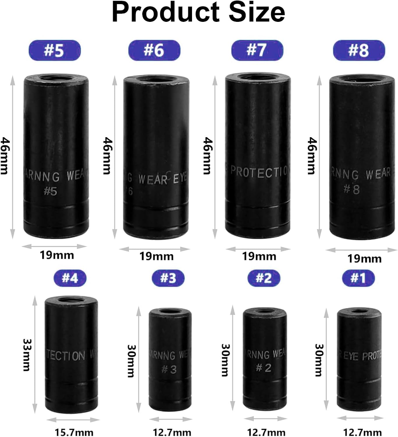 8Pcs Tap Socket Set, 1/4" & 3/8" Square Drive Tap Sockets, Heavy-Duty Cr-V Socket Set with Case, Fits Ratchet Wrench for Car Repair, Machinery & DIY Use image number 5