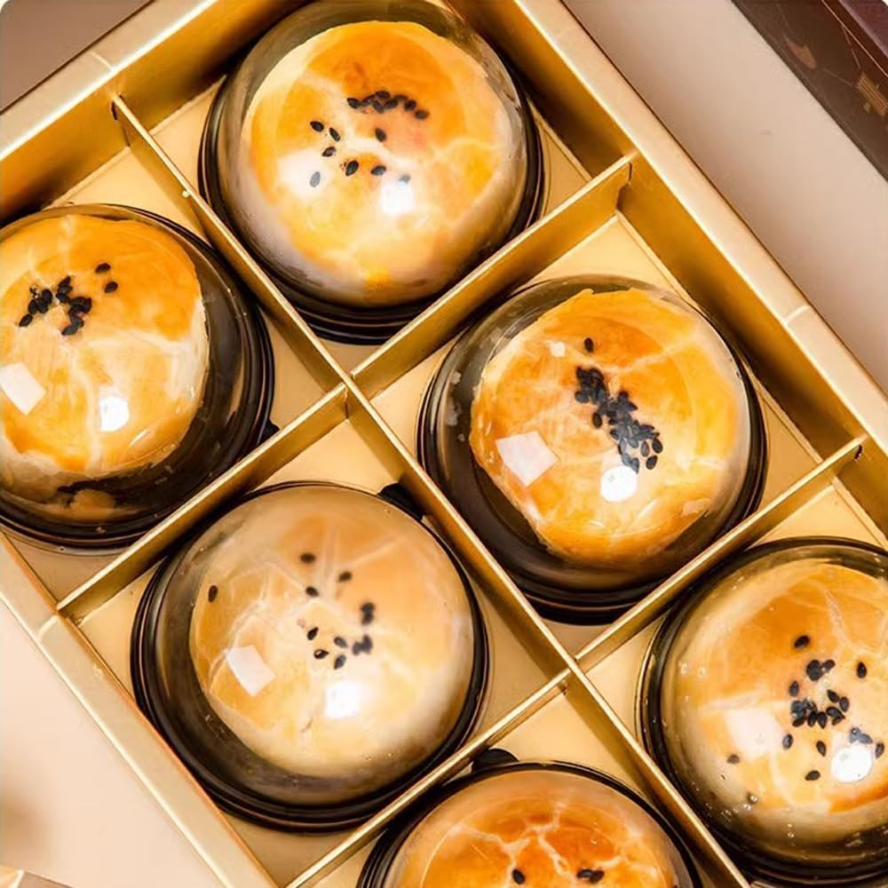 50 Set Clear Plastic Mini Cupcake Boxes Muffin Pod Dome Muffin Single Container Box Wedding Birthday Gifts Boxes Supplies (Black) image number 5