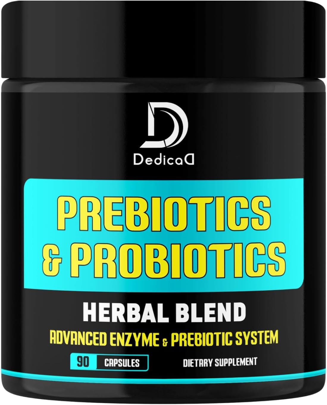 Probiotics and Prebiotics Complex. Added with Inulin, Peppermint Leaf, Ginger Root, Glucoamylase, Amylase, Bromelain - 90 Capsules | Advanced Probiotic for Women & Men by Dedicad image number 2