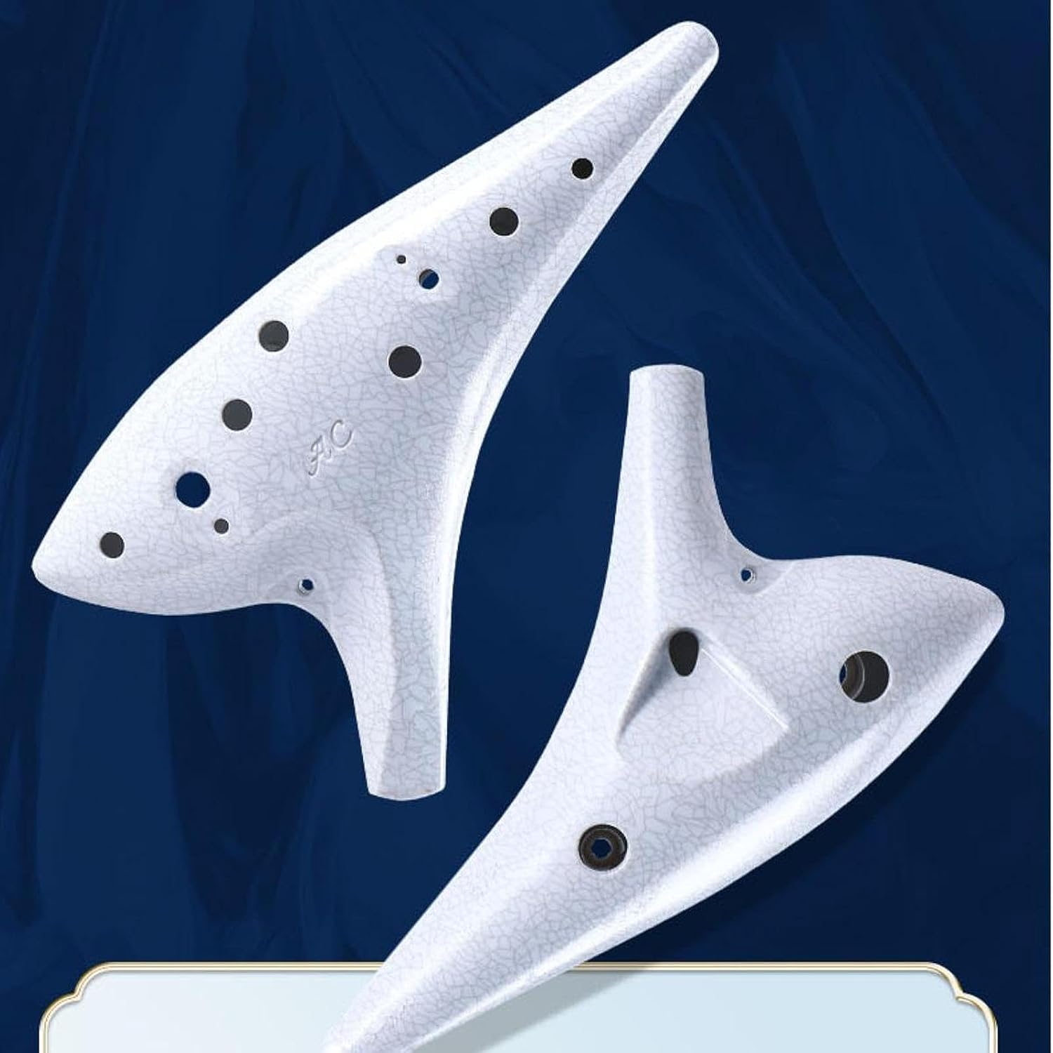 Qianly Professional Alto C Ocarina with Pouch, Ideal for Beginners, White image number 3