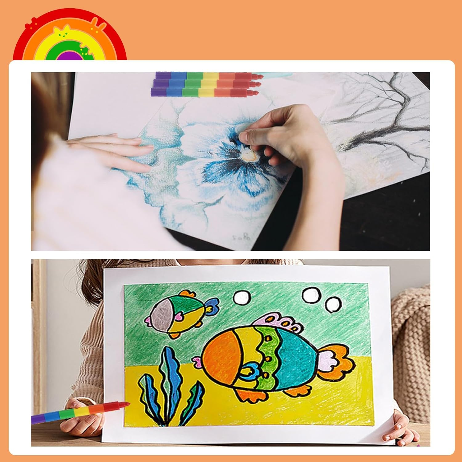 18 Pcs Stackable Crayons, 216 Counts Mini Crayons, Coloured Crayon for Kids,12 Vibrant Colours Rainbow Markers for Drawing, Gifts, Party Favours image number 2