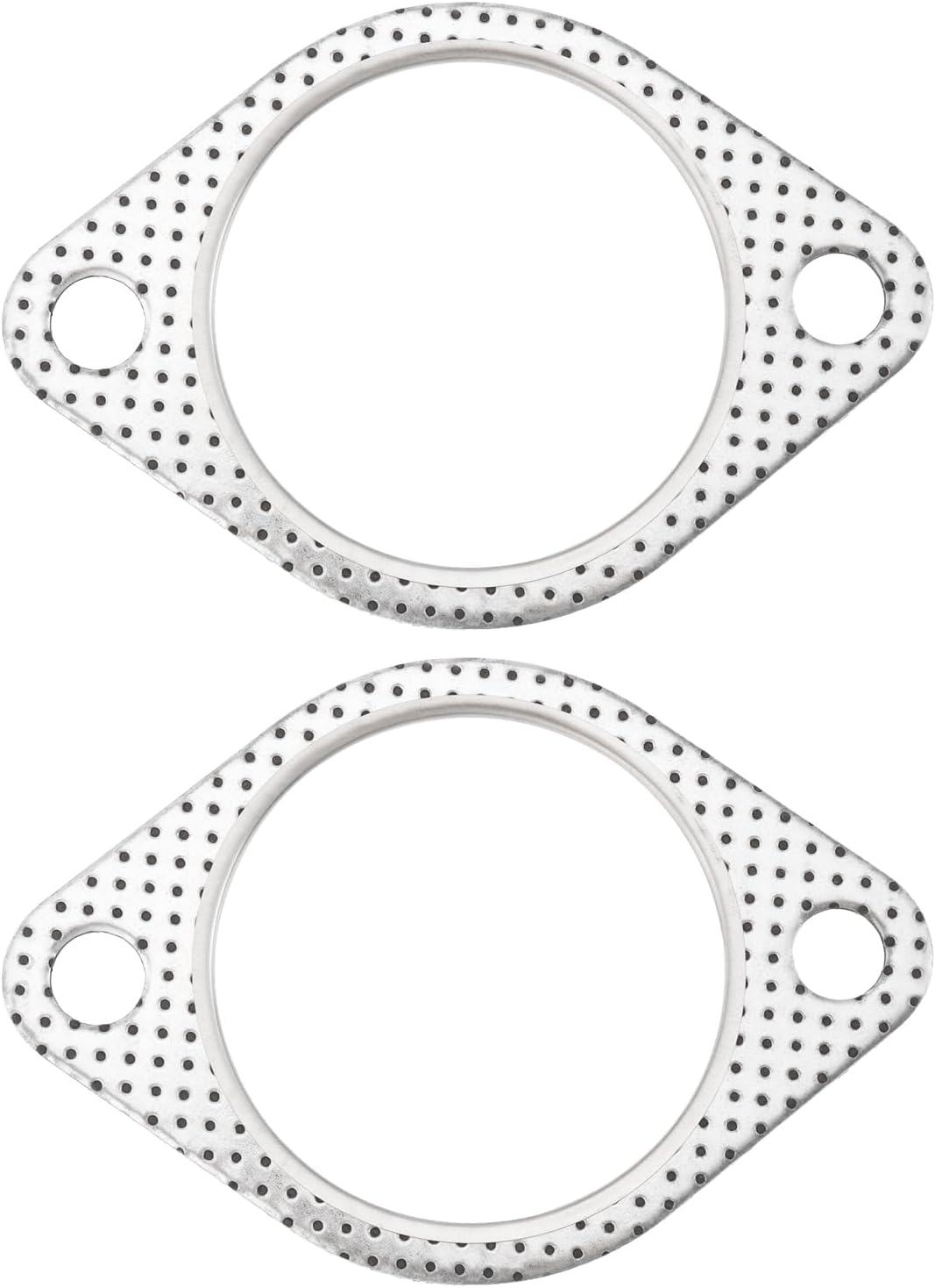 Create Idea 2Pcs 2.5 Inch Exhaust Pipe Interface Flange Gasket 2-Hole Steel Exhaust Turbine Manifold Lower Manifold Hole Spacing 102Mm for 70Mm Exhaust Pipe image number 6