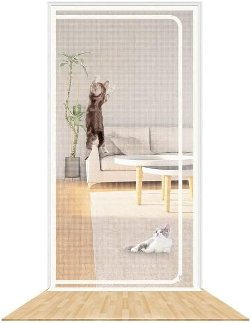 SHRRL Cat Gate Balcony Door, Thickened Cat Safety Gate for Living Room, Bedroom, Kitchen, Patio, Dog Cat Grid Door with Zip ... (Suitable for Door Size: 90 Cm X 200 Cm) image number 1