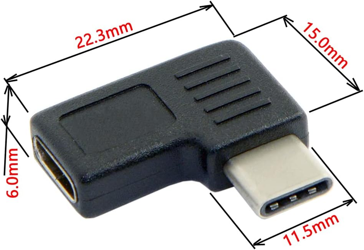 NFHK 90 Degree Right & Left Angled USB 3.1 Type-C Male to Female Extension Adapter for Laptop & Tablet & Mobile Phone image number 4