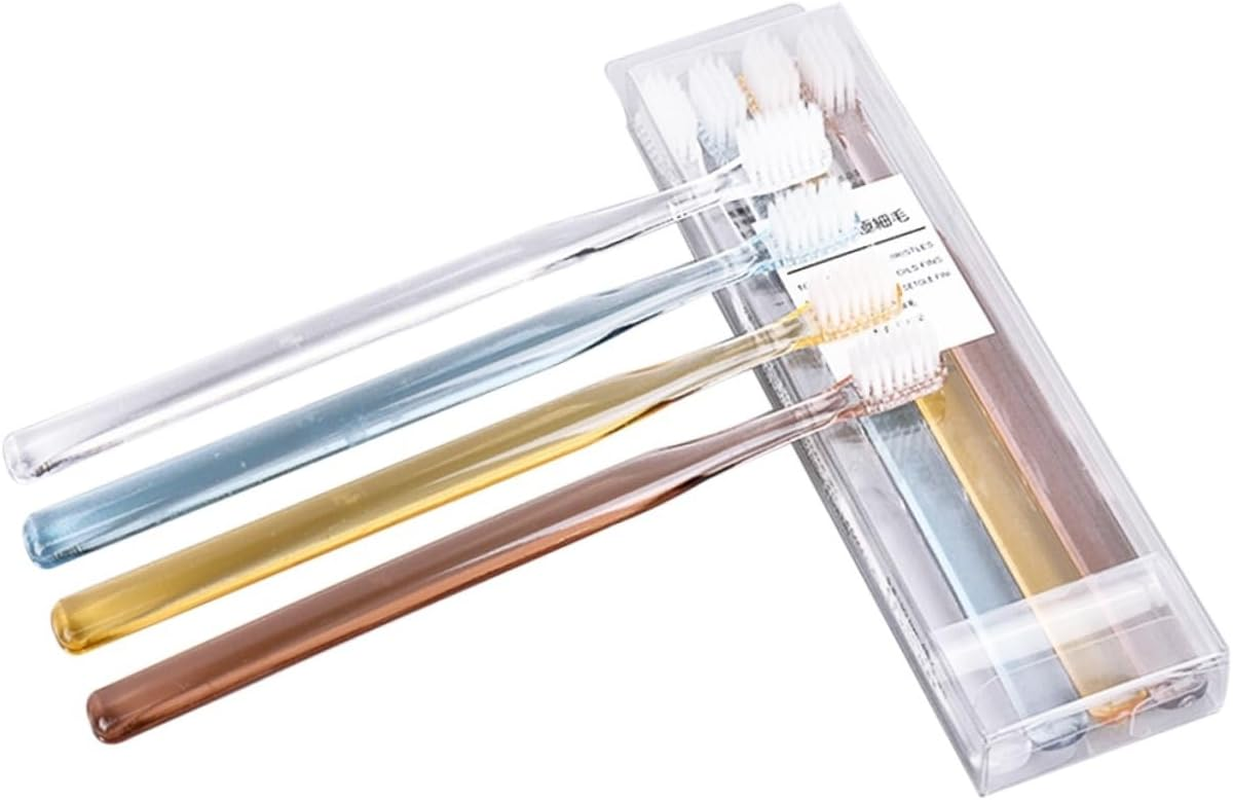 SEWOART 8Pcs Soft Bristle Toothbrushes Small Head Crystal Design 2 Boxes Assorted Colors Suitable for Travel and Home Use Adult Oral Care image number 6