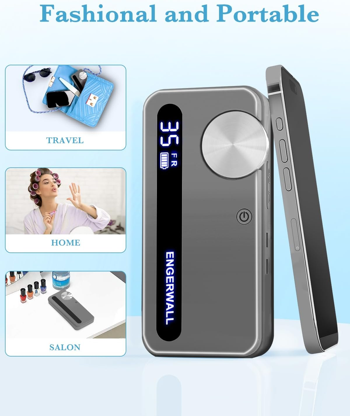 ENGERWALL Professional Manicure Pedicure Kit (Dark Silver-35000 RPM) image number 1