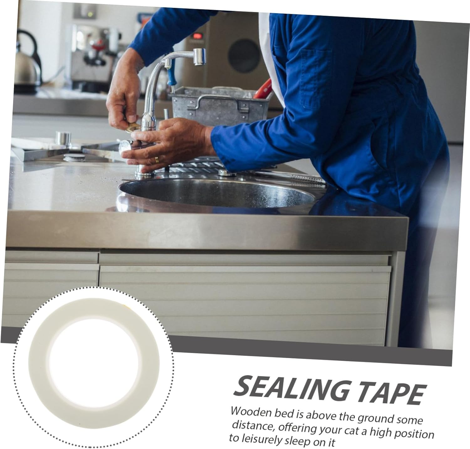 CHILDWEET 2Pcs Strong Double Sided Tape Heat Insulation Tape for Packing Painters Duct Repair image number 4