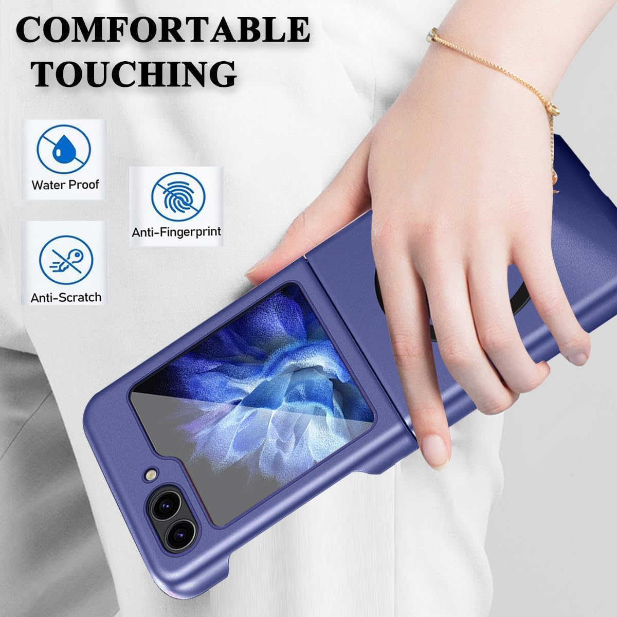 RUNGOS for Samsung Z Flip 5 Case Magsafe (Bare Metal Feel) [Strong Magnetic] [Slim Fit, Ultra Light] [Wireless Charging] Samsung Galaxy Z Flip 5 Case, Sturdy Shockproof Cover 2025 image number 4