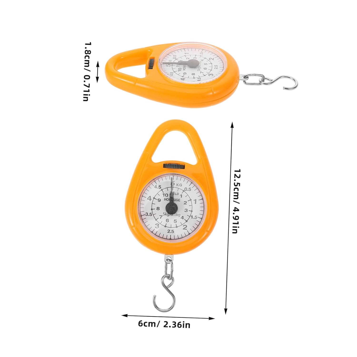 TIDTALEO Mechanical Spring Luggage Scale Portable Hanging Handheld Weight Scale with Hook Orange Mini for Suitcase and Outdoor Weighing image number 5