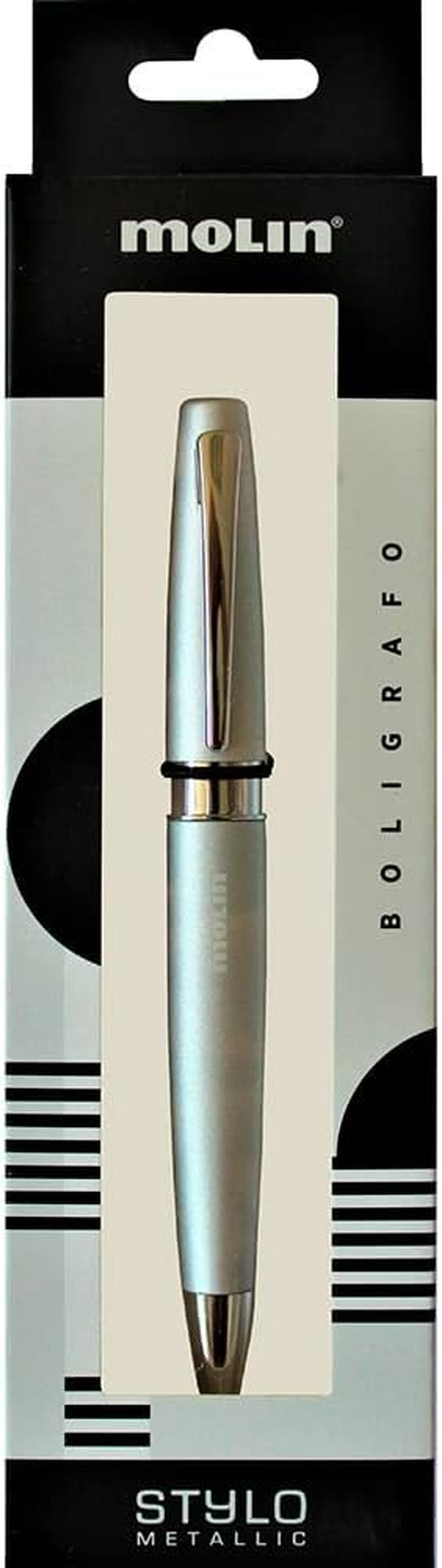 Sort Import Stylo Silver Ballpoint Pen in Case