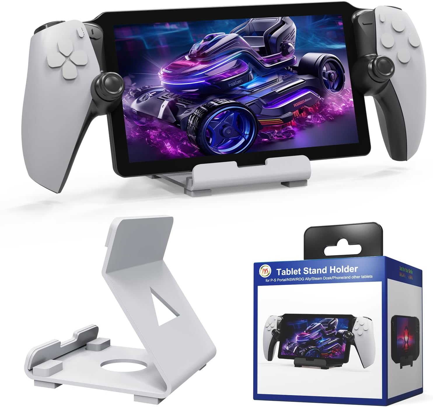 Levigo Game Controller Desktop Holder Stand Compatible with Playstation Portal/Asus ROG Ally/Steam Deck/Switch, Gaming Accessories Game Controller Host Bracket (White) - White image number 6