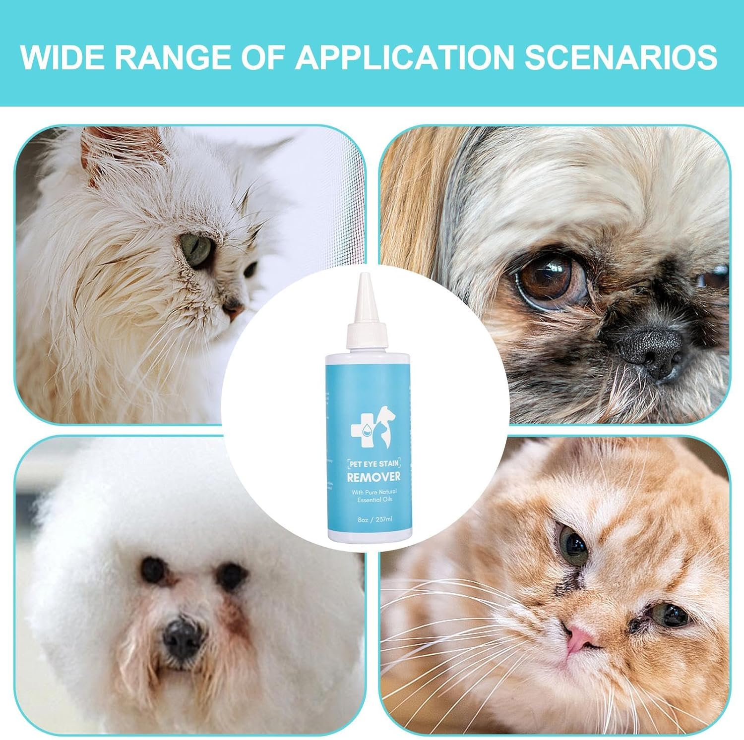 Tear Stain Remover for Dogs - Kitten Eye Face Cleaner - 8Oz Mild Soothing Eye Rinse Cleaner & Daily Tear Stain Remover Wash for Small Animals Hamil image number 6