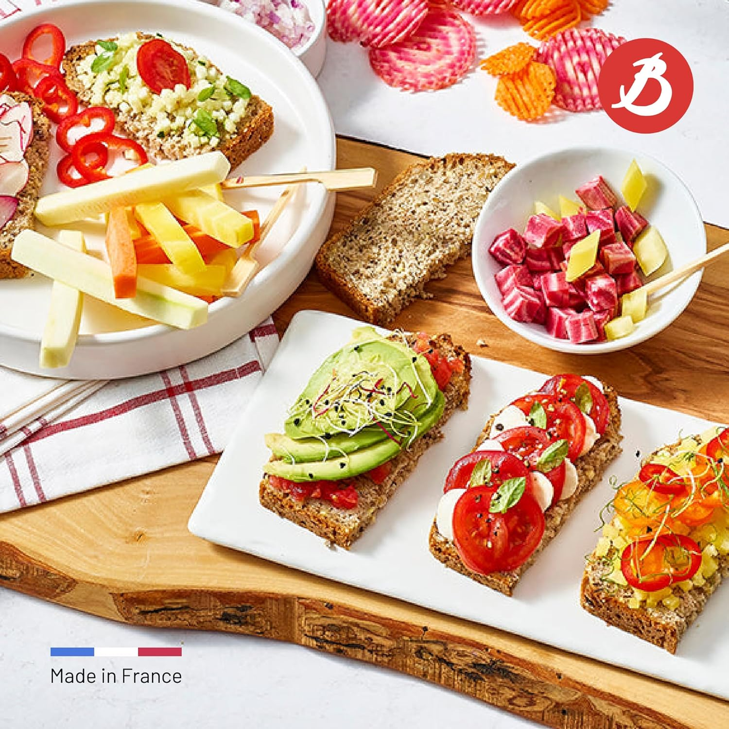 De Buyer Revolution XL Pusher - Ideal for Slicing Long Fruits & Vegetables - Designed for LA Mandoline Revolution - Made in France