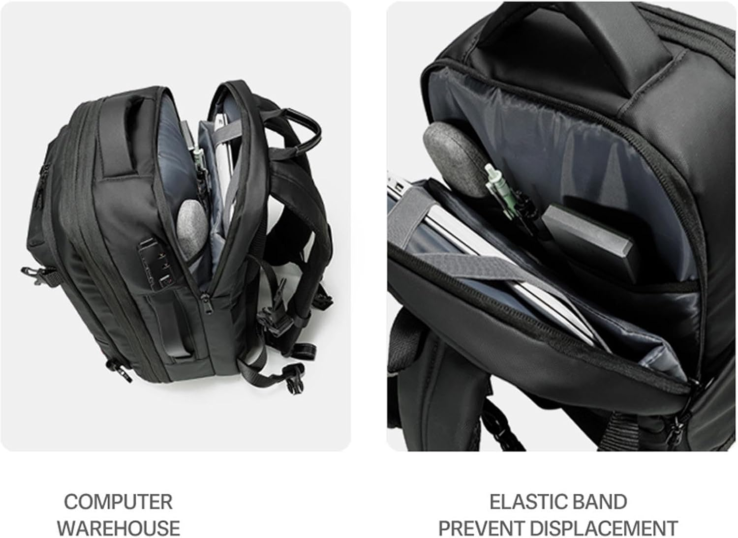 Jectse Expandable Vacuum Backpack Compression Bag with Theft Resist Locking System for Travelers and Campers image number 3