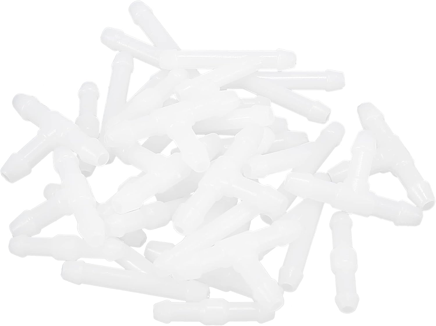 X AUTOHAUX 30Pcs I Shaped T Shaped Y Shaped Plastic 2 Way 3 Way Windshield Washer Hose Connector Tube Pipe Fitting Splitter Adapter for Car White