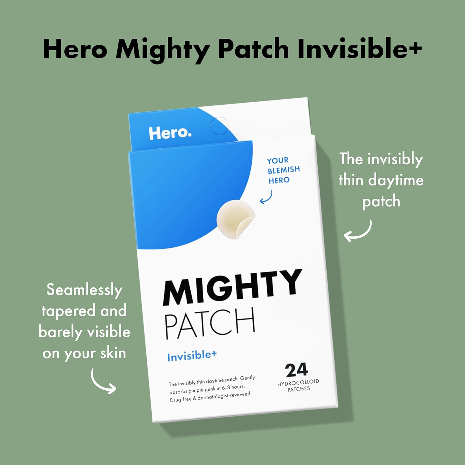 Hero Mighty Patch&trade; Bundle - Original & Invisible+ Pimple Patches, Hydrocolloid Acne Patches for Day & Night Use, Gently Absrobs Gunk, Spot Treatment for Blemishes & Zits (48 Counts)