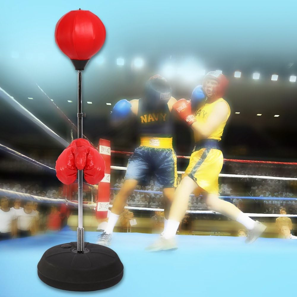 Punching Bag Stand with Gloves, Space-Saving Fitness Boxing Equipment for Stress Relief - Stable Base, Easy Assembly, Home Gym Use image number 1