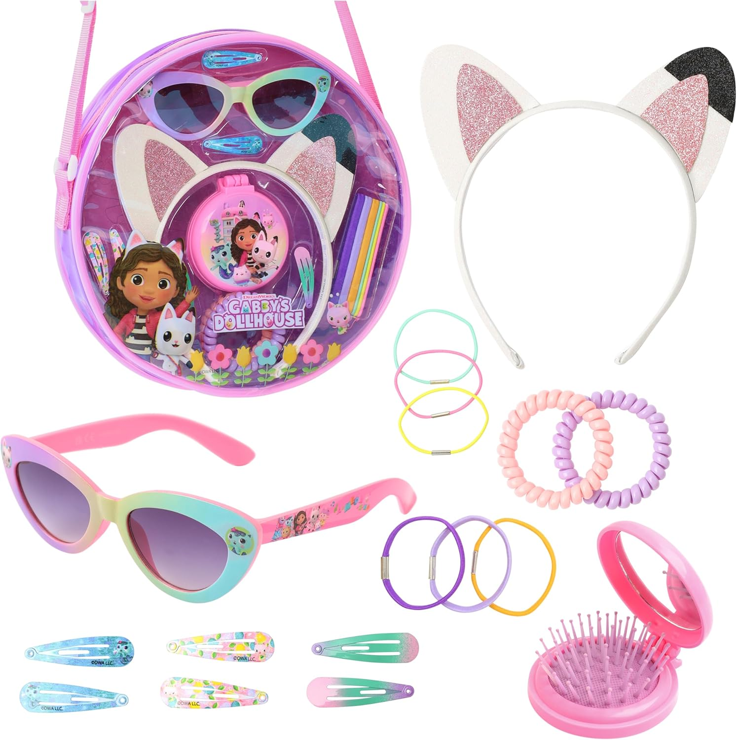 Gabbys Dollhouse Handbag Girls with Cat Ears Headband, UV Sunglasses & Hair Accessories - Girls Gifts image number 1