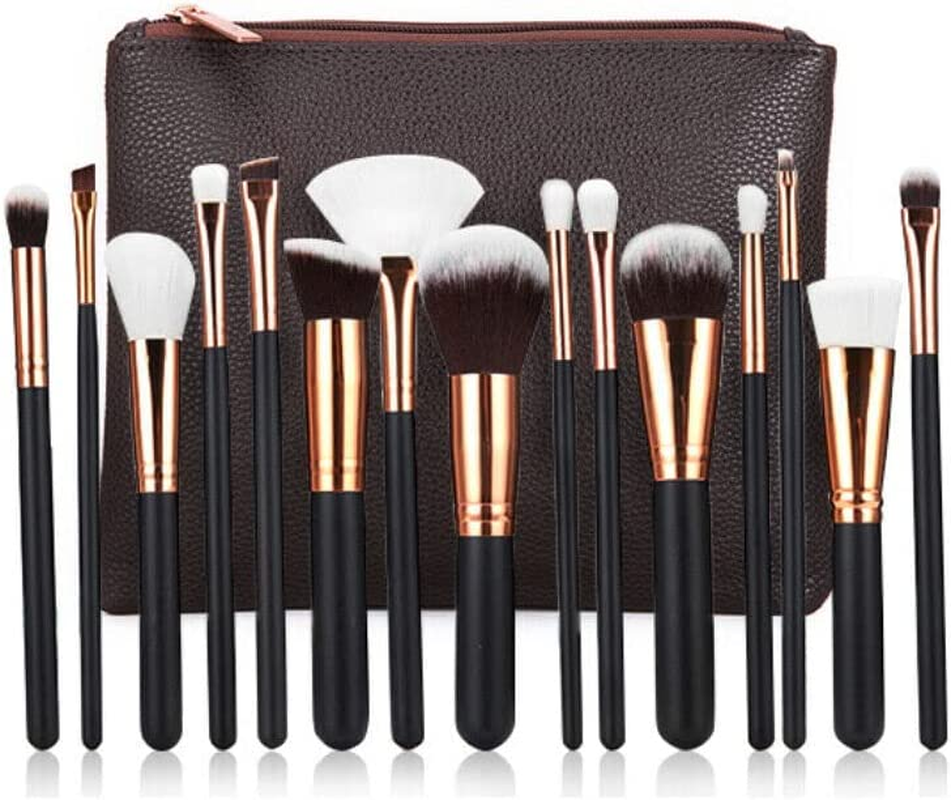 Soft 15Pcs Pro Face Powder Makeup Brushes Set Eyeshader Blending Highlight Tools image number 4