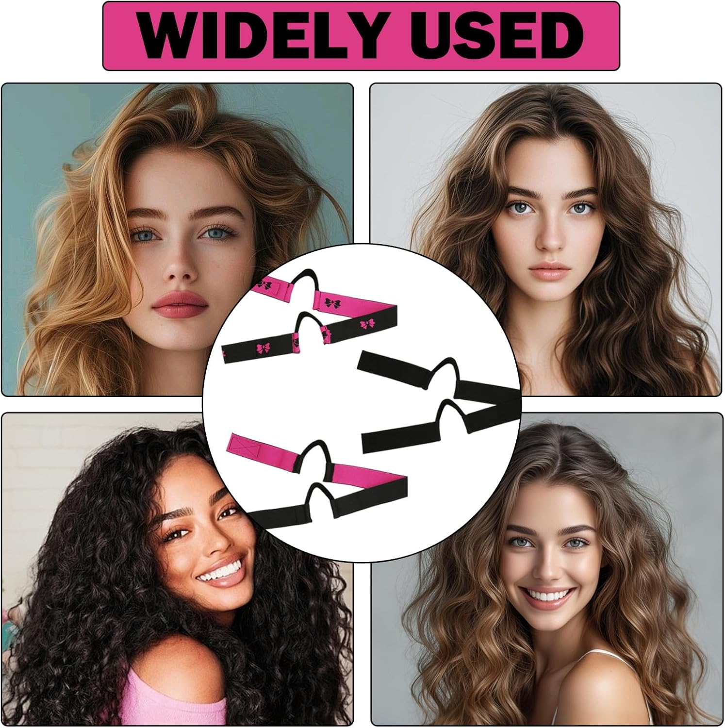 HINGTAI 3Pcs Double-Sided Velvet Ear Painless Wig Bands C-Shaped, Comfortable Soft Painless Wig Band with Ear Cut Outs Tools, Earless Melting Band Supplies image number 1