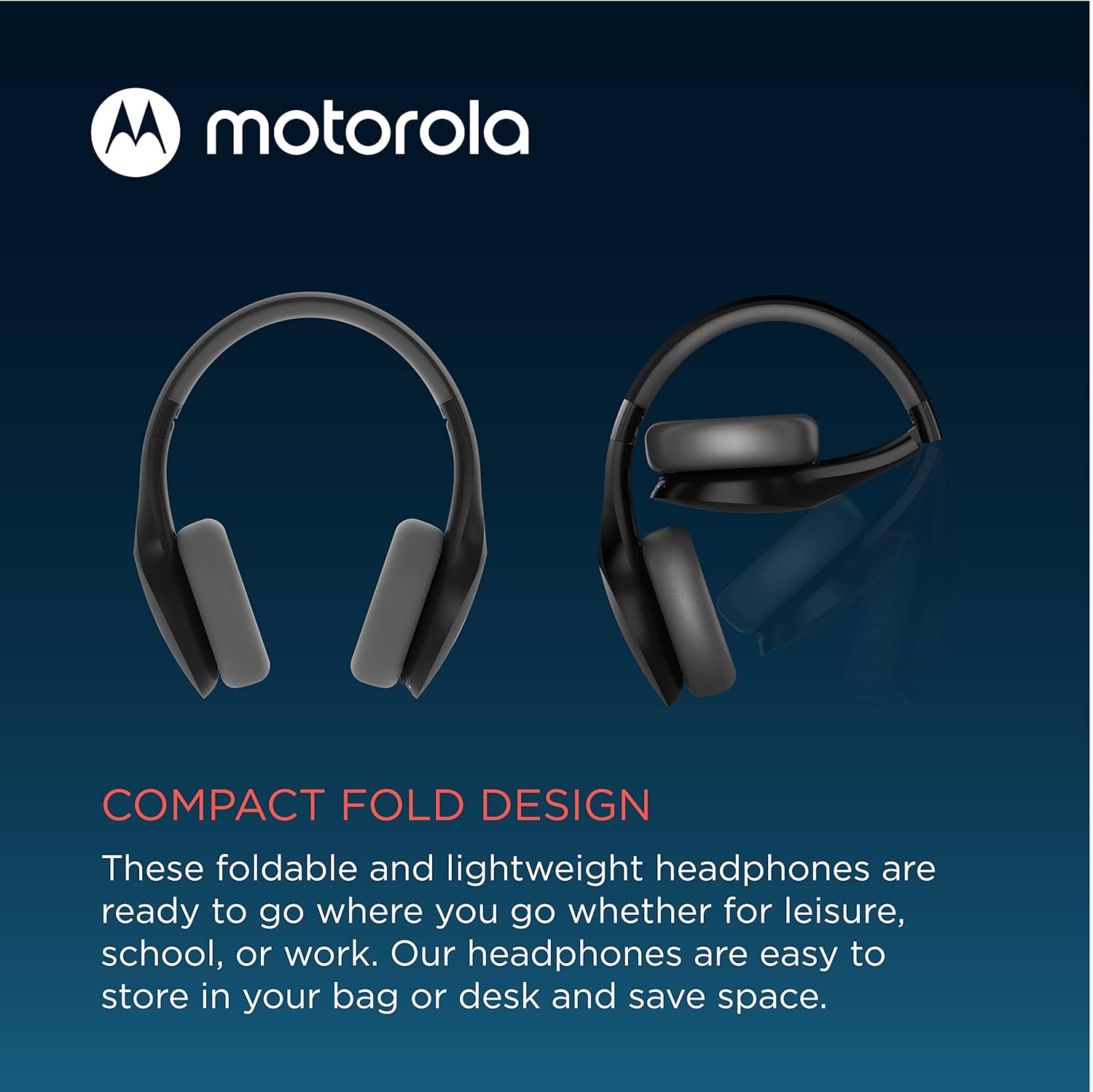 Onear Wireless Motorola Pulse Escape Wireless over Ear Headphones, Black, (PULSEESCAPEBLK)