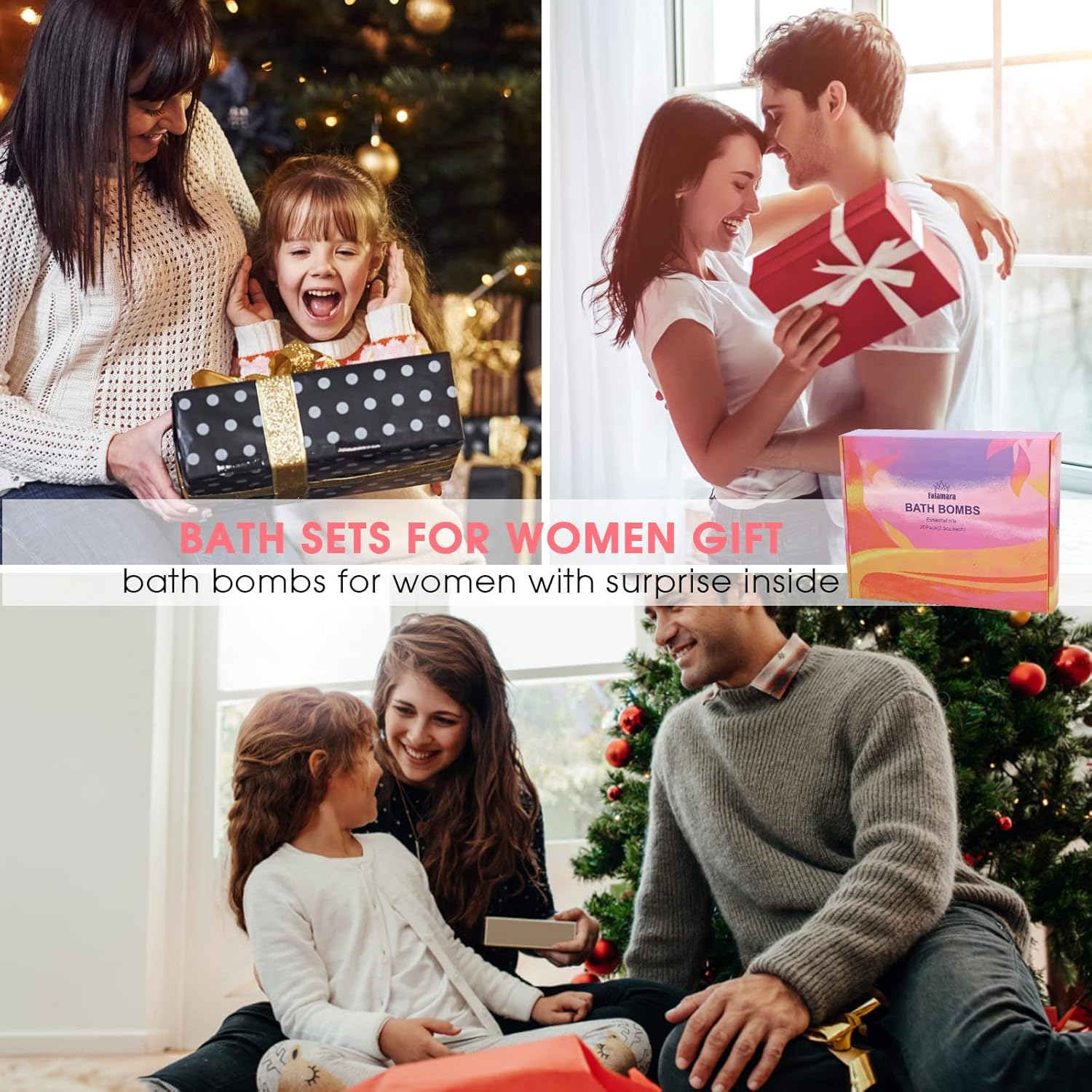 Fafamara Bath Bombs, Foaming Gift Set 20 Organic & Natural Handcrafted Essential Oils Relaxation and Stress Relief Fizzy Balls Ideal Birthday for Her/Him, Women, Wife, Girlfriend, Mother image number 2