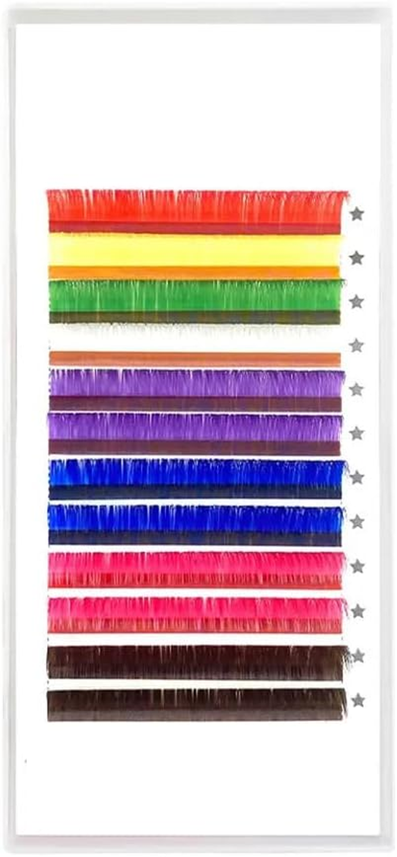 Eyelash Extension Classic Lashes 8 Colors Rainbow Cluster Lashes 0.07Mm Premade Classic Individual Lashes Colored Volume Lash Extensions for Christmas New Year for Girls Makeup (0.07-C-12Mm)