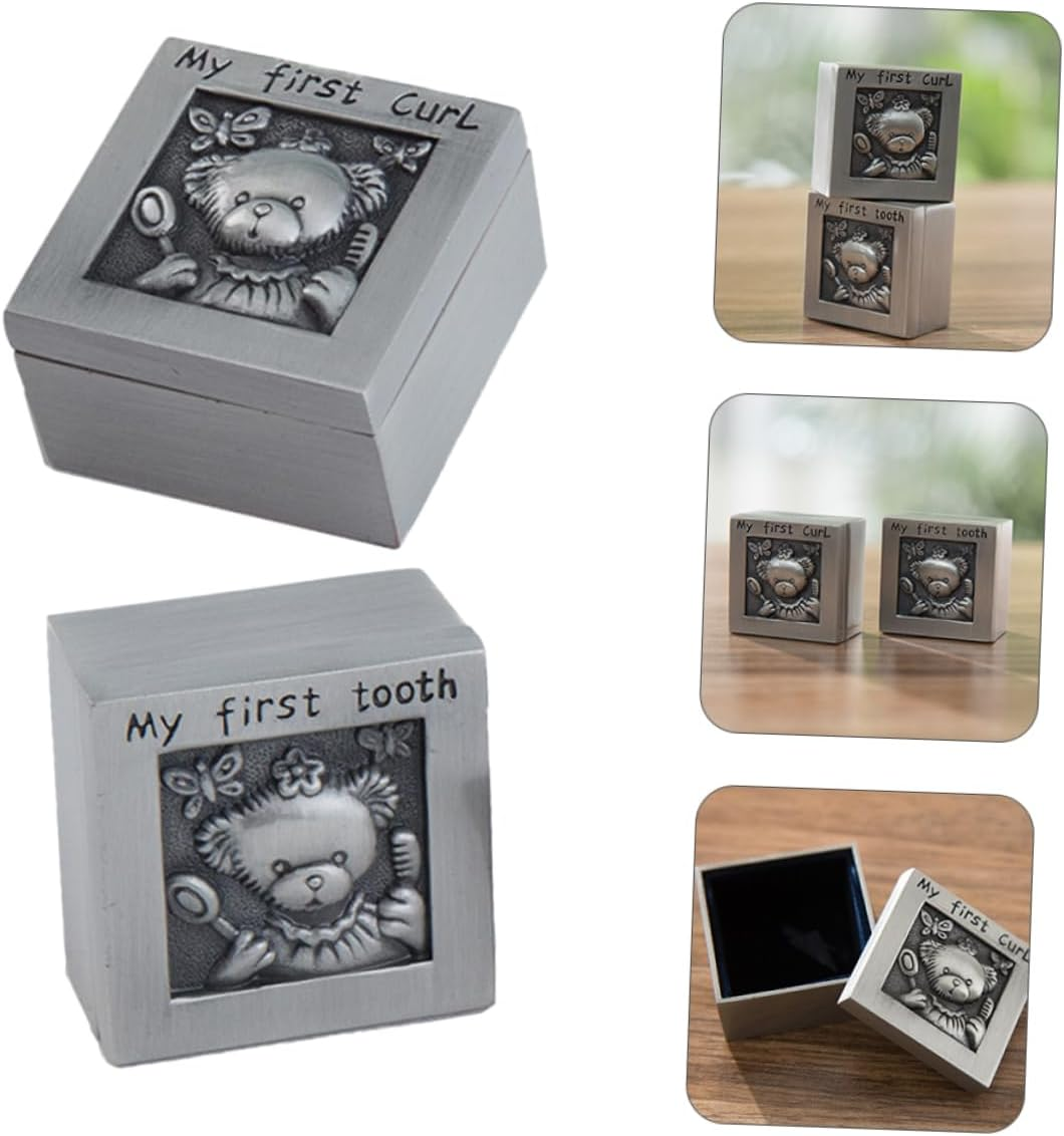 ERINGOGO Teeth Collection Box Fetal Hair Holder Cartoon Organizer Commemorative Case for Newborn Keepsake image number 2