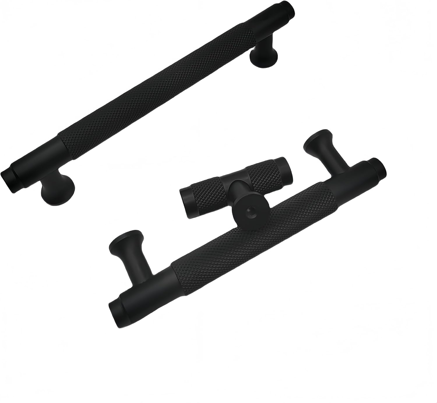 Modern Minimalist Cabinet Handle, Metal Pull Handle for Kitchen, Bathroom, Wardrobe Drawers, Durable and Easy to Install 2Pcs (Black, Short) image number 1