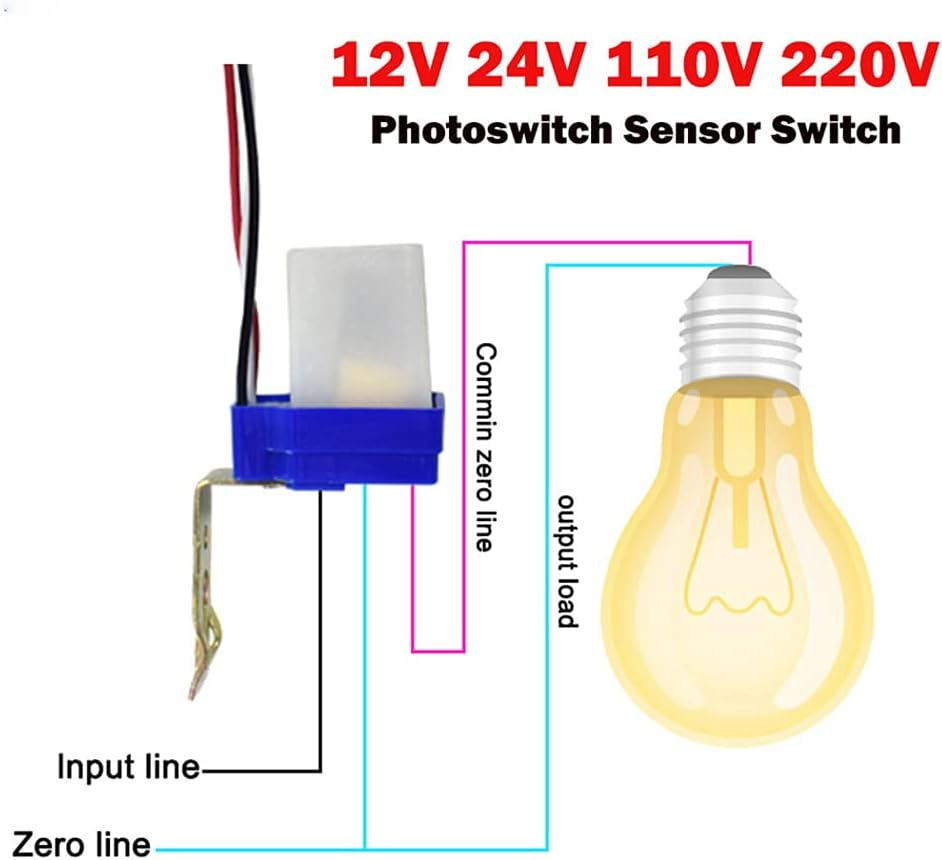 Photocell Sensor Switch, Waterproof Light Control Sensor, Automatic On/Off for Porch Light, Garden Light, Street Light (12V) image number 3