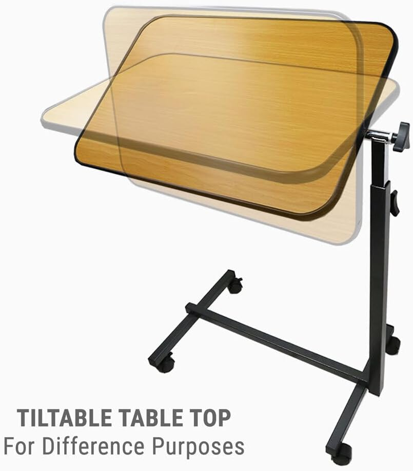 Overbed Table Bedside Mobility Study Medical Hospital Laptop Meal Adjustable Work image number 6