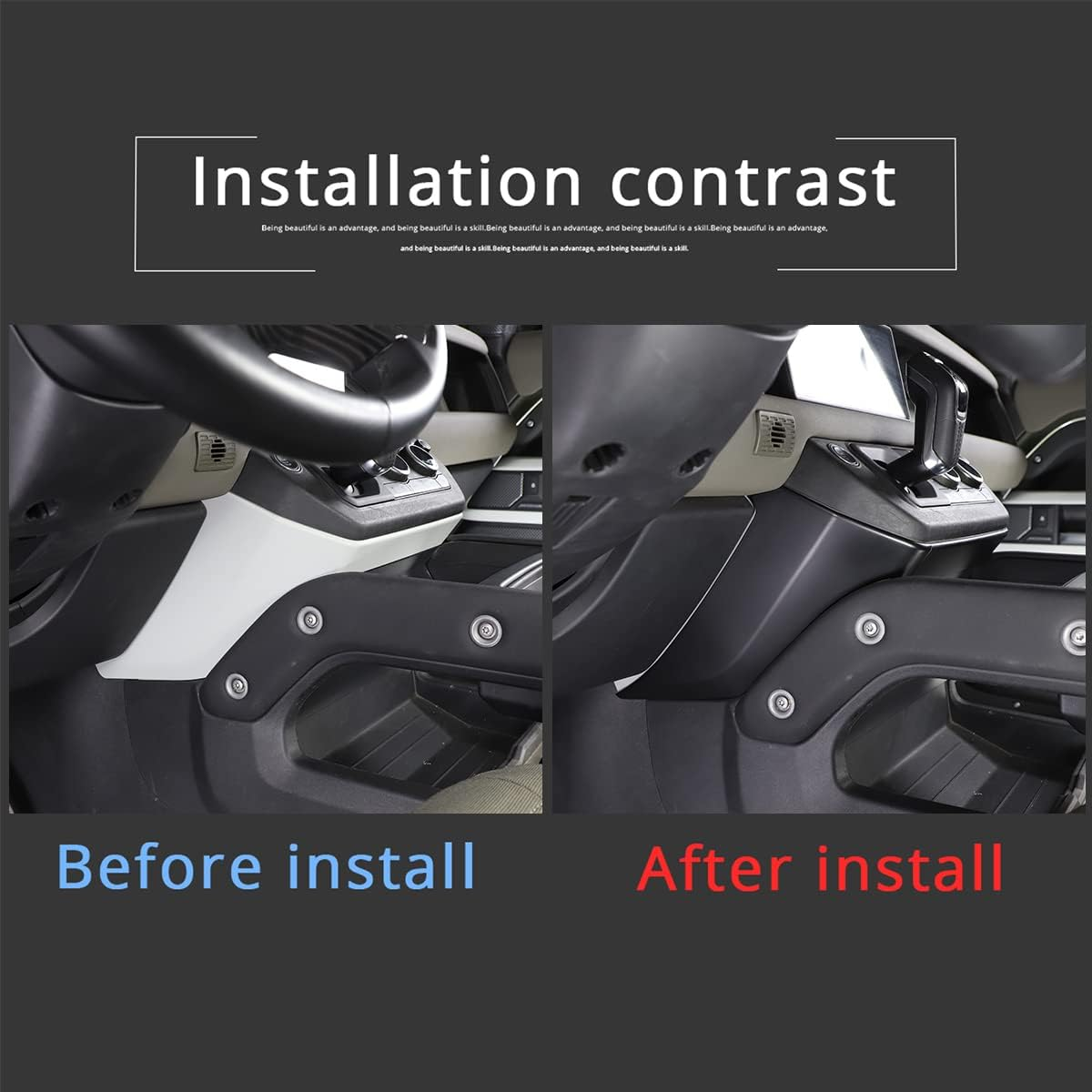 TINKI Auto Center Console Decorative Panel Compatible for Land Rover Defender 90 110 130 2020 2021 2022 2023 Car Indoor Decoration Cover Trim Interior Accessories (Style 1, Matte Black)