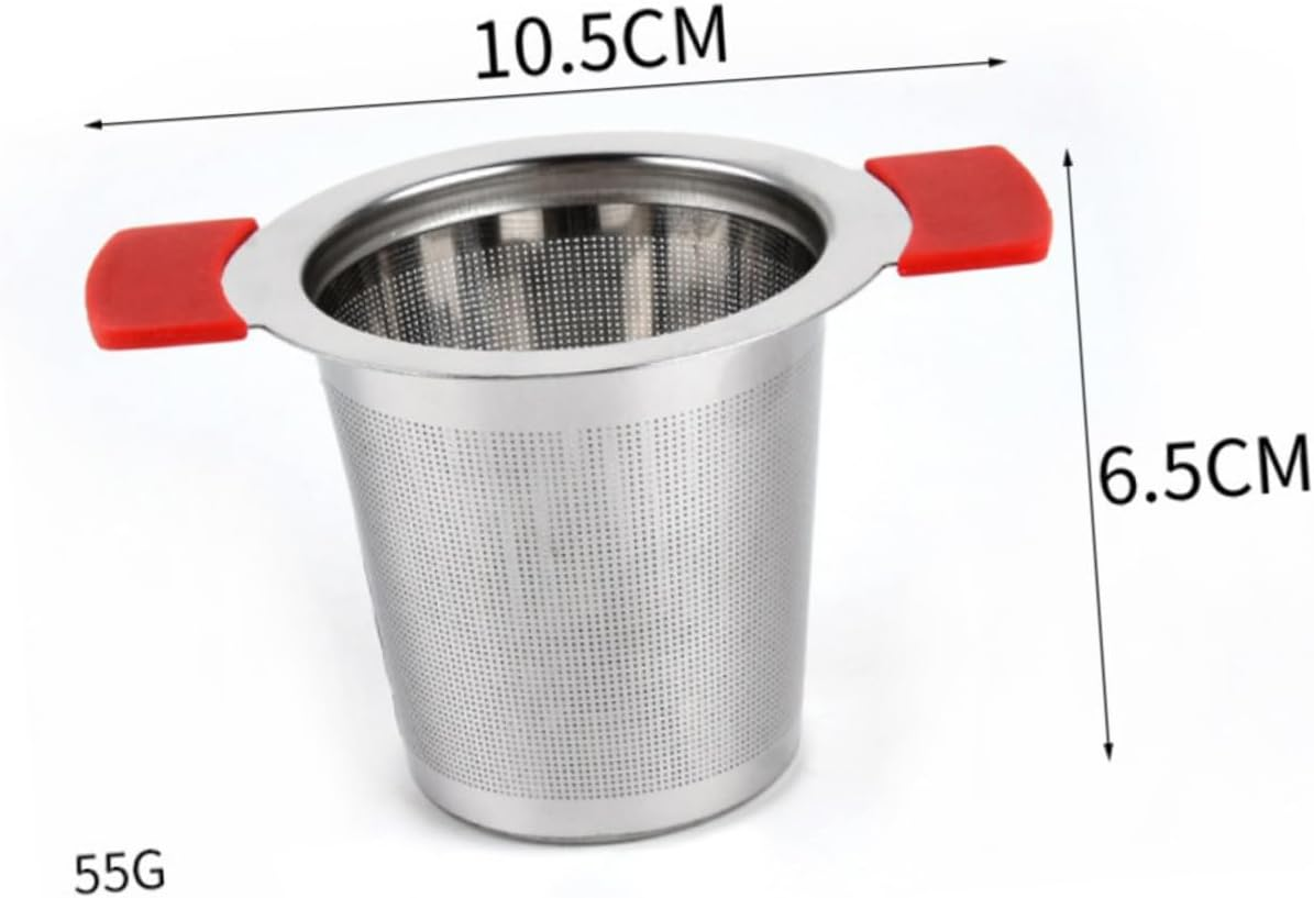 UTHCLO Practical Tea Infuser Filter Loose Leaf Tea Infuser Coffee Filters Infuser for Loose Strainer Trap Mug Filters Espresso Ground Coffee Stainless Steel Leaker Red