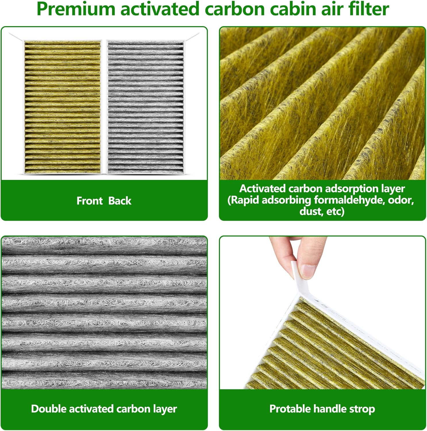 Arlalta Tesla Model 3/ Y Air Filter, HEPA, Activated Carbon, 2 Pack image number 4