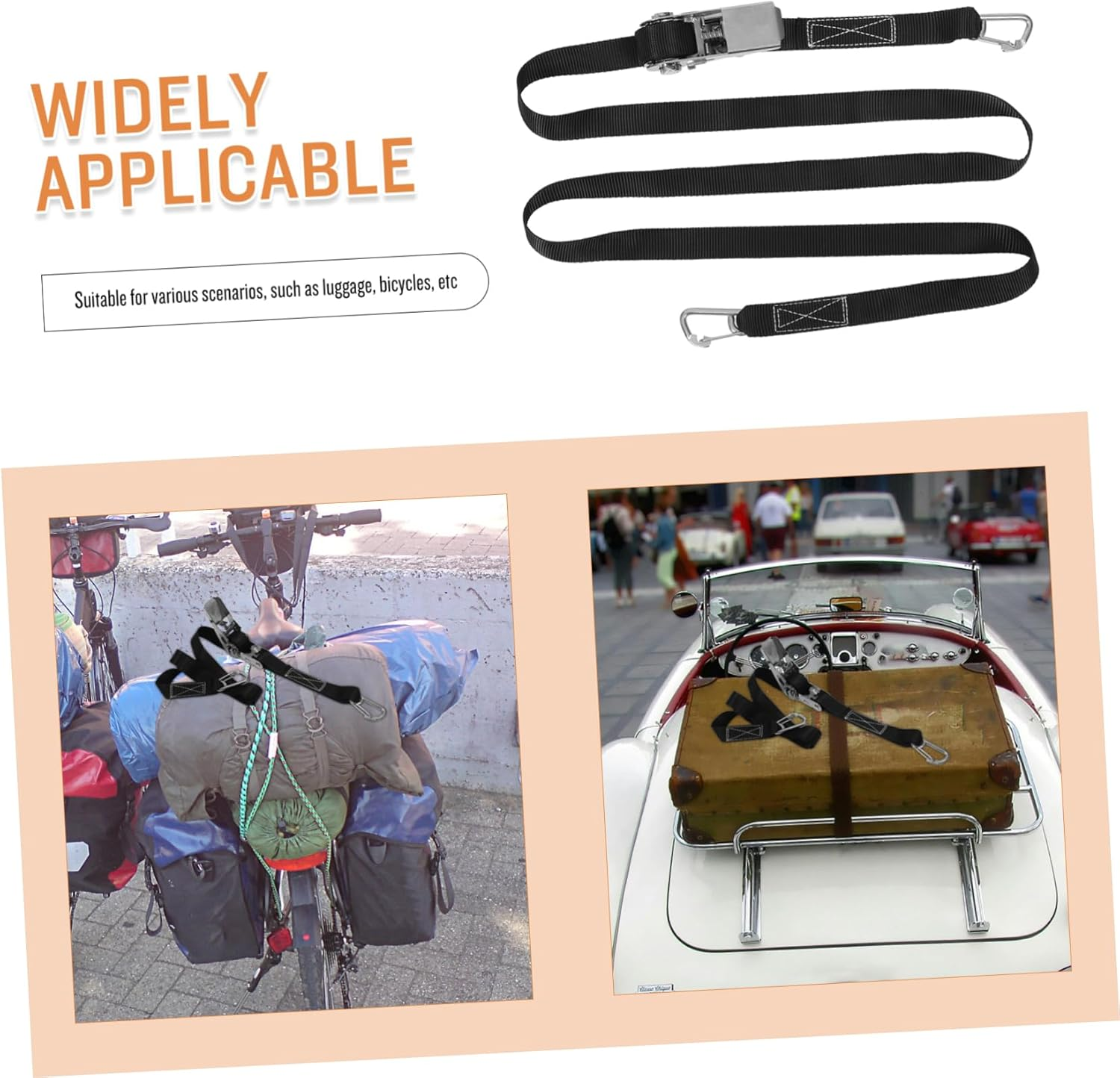 HOMSFOU Elastic Luggage Straps Ratchet Rope Tightener Luggage Connector Straps Travel Suitcase Belt Buckle Belts image number 2