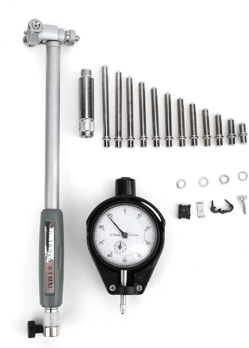 Dial Bore Gage Set, 50Mm-160Mm Dial Bore Gage, Micrometers Bore Gauges Internal Diameter Measuring Tool for Measuring Workpiece Cylinder Measurement image number 5