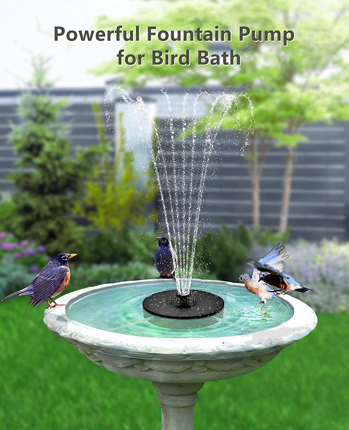 Bluefire Solar Fountain, Living Solar Fountain for Bird Bath, Floating Water Fountain Pump, Solar Powered Water Bubbler Pump for Garden, Birdbath, Pool, Pond, Outdoor image number 5
