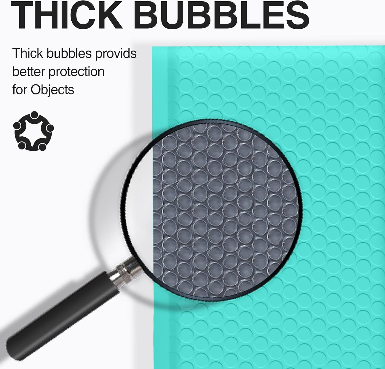 Bubble Mailers 6X10 Inch Teal 25 Pack Usable Size 6X9 Padded Envelopes Small Business Mailing Packages Opaque Self Seal Adhesive Waterproof Boutique Shipping Bag for Jewelry Makeup Supplies image number 2