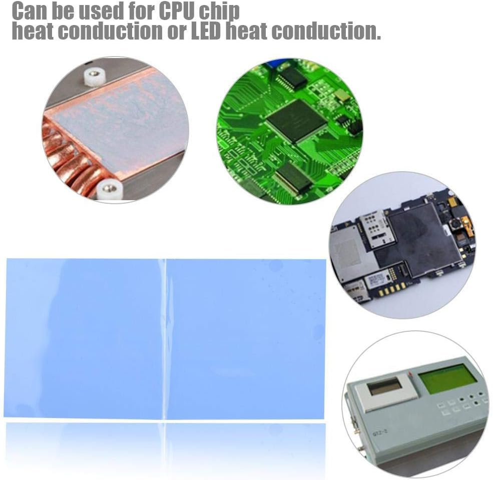 Bewinner 2PCS 100Mm X 100Mm X 1Mm CPU Thermal Pad Set - High Conductivity Silicone Heat Sink Pad for CPU & Graphics Cards Cooling image number 3
